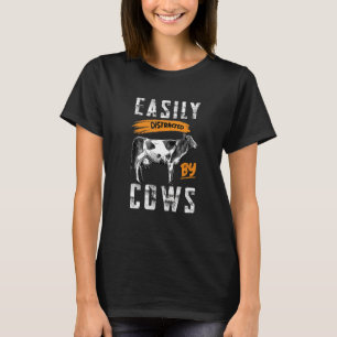 T-shirt Facilement Distrait Par Les Vaches Animaux De Vach