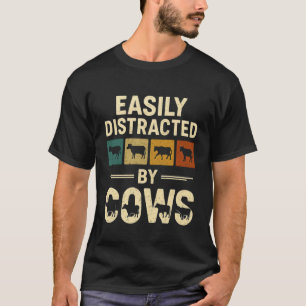 T-shirt Facilement Distrait par les Vaches Enfants Drôle A