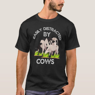 T-shirt Facilement Distrait Par Les Vaches Vache