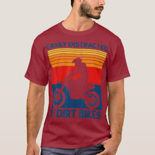 T-shirt Facilement Distrait Par Les Vélos Dirt Motocross D
