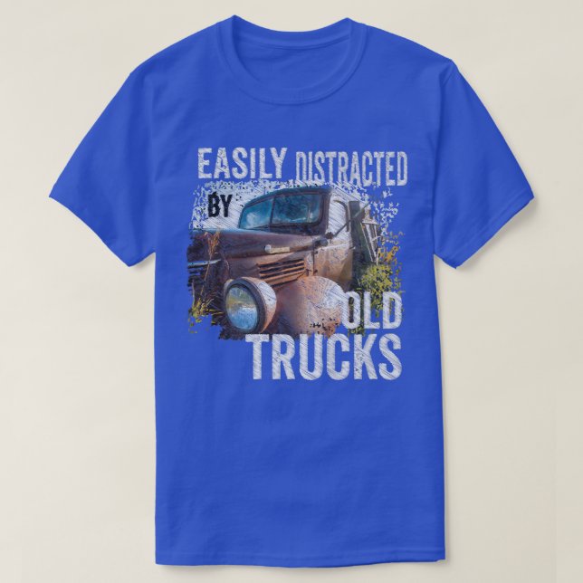 T-shirt Facilement Distrait Par Les Vieux Camions De Ramas (Design devant)