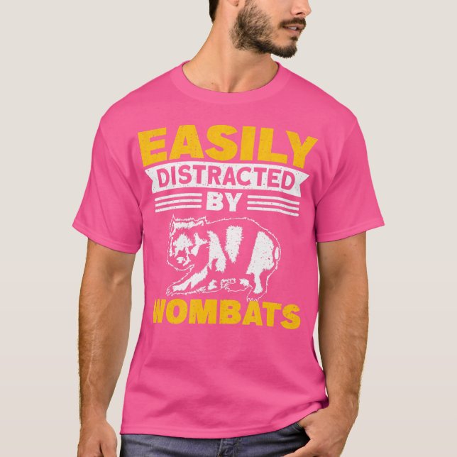 T-shirt Facilement Distrait Par Les Wombats (Devant)