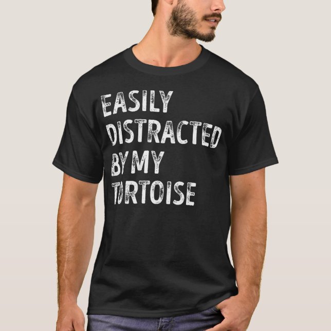 T-shirt Facilement Distrait Par Ma Tortue (Devant)