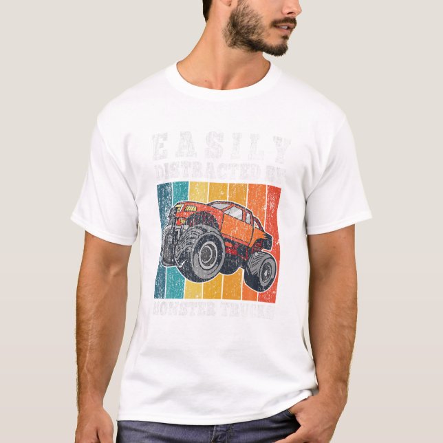 T-shirt Facilement Distrait Par Monstre (Devant)