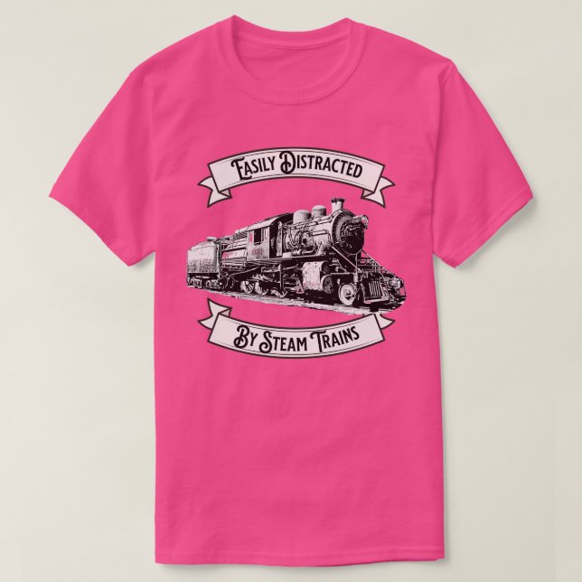 T-shirt Facilement distrait par moteur Locomotiv des train (Design devant)