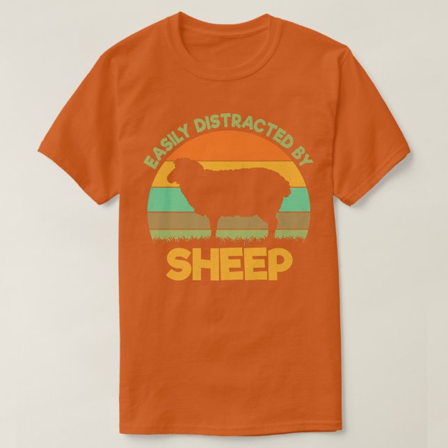 T-shirt Facilement distrait par mouton éleveur de moutons  (Design devant)