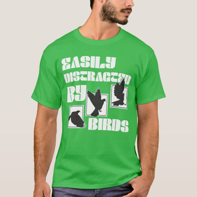 T-shirt Facilement Distrait Par Oiseaux Oiseaux Amoureux f (Devant)