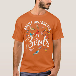 T-shirt Facilement Distrait Par Oiseaux Oiseaux Oiseaux