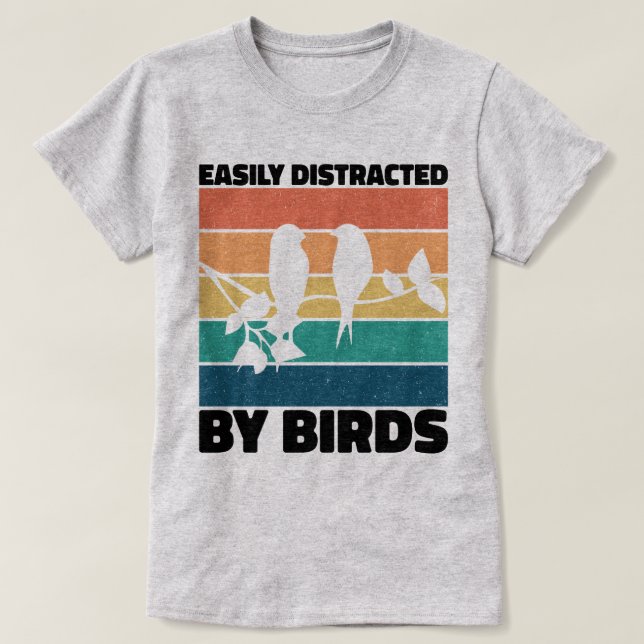 T-shirt Facilement Distrait Par Oiseaux Oiseaux Oiseaux An (Design devant)