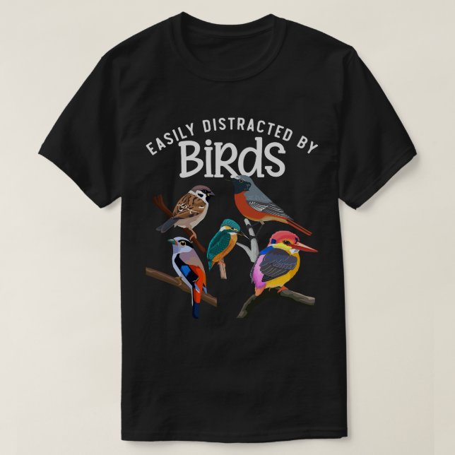 T-shirt Facilement Distrait Par Oiseaux Oiseaux Oiseaux Pe (Design devant)