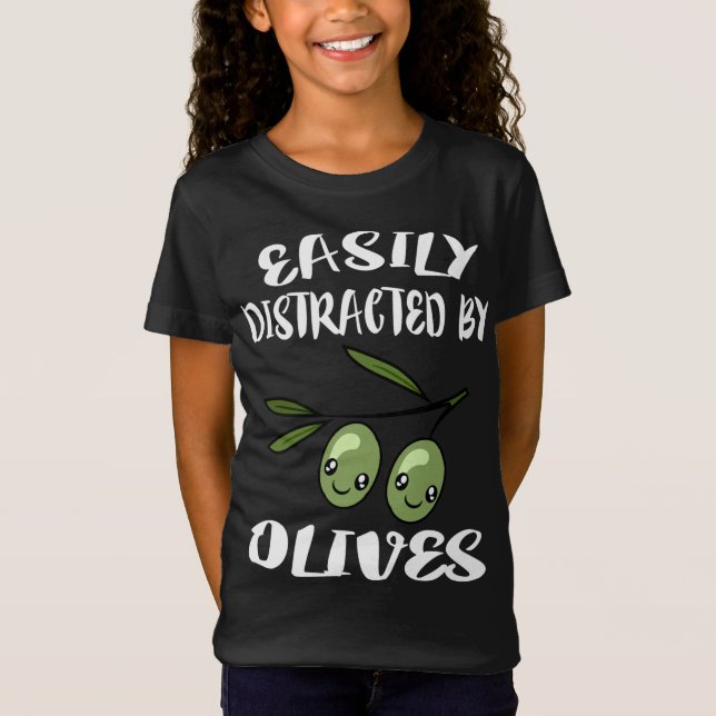 T-Shirt Facilement Distrait Par Olives Fruit Lover (Devant)