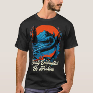T-shirt Facilement Distrait Par Pêche Lifestyle Pêcheur H