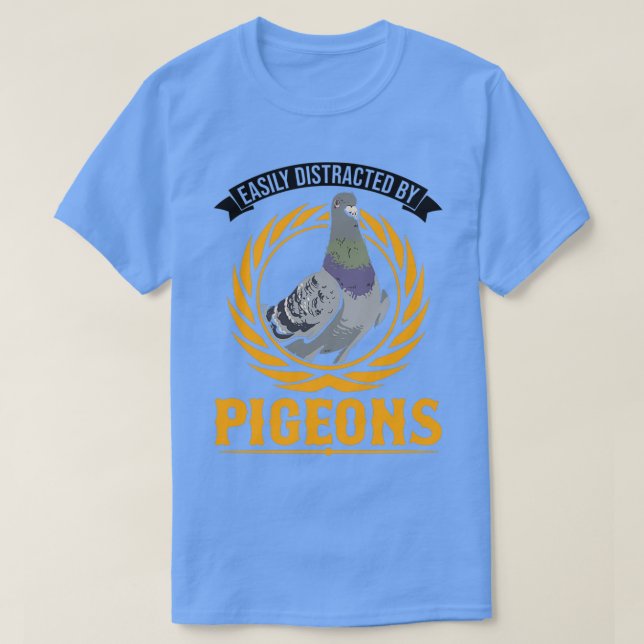 T-shirt Facilement Distrait Par Pigeons Dove 2 (Design devant)