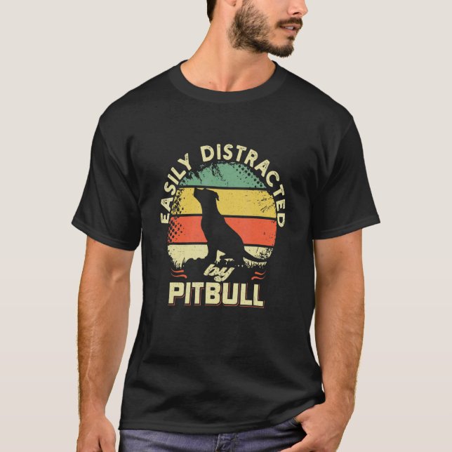 T-shirt Facilement Distrait Par Pitbull  Pitbull (Devant)