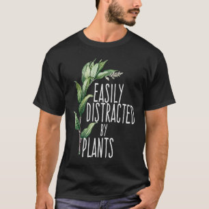 T-shirt Facilement Distrait Par Plante Retro Funny Gardene