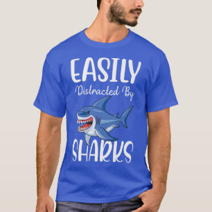 T-shirt Facilement Distrait Par Requins I Requin Poisson I