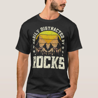 T-shirt Facilement Distrait Par Rocks Géologie Collecter L