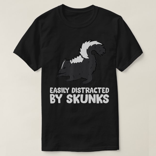 T-shirt Facilement Distrait Par Skunks Love Skunks (Design devant)