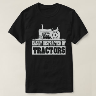 T-shirt Facilement Distrait Par Tracteurs Drôle Paysan Cad