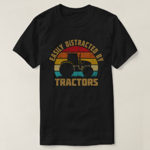 T-shirt Facilement Distrait Par Tracteurs Drôle Paysan Cad