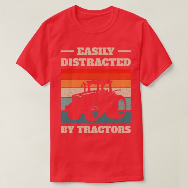 T-shirt Facilement Distrait Par Tracteurs III (Design devant)