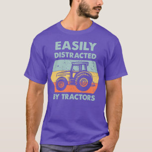 T-shirt Facilement Distrait Par Tracteurs Vintage Ferme Fe