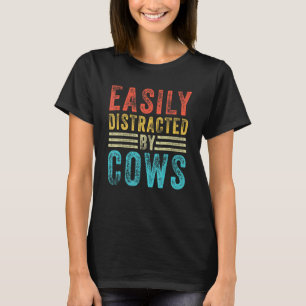 T-shirt Facilement Distrait Par Vaches Élevant Vache Vinta