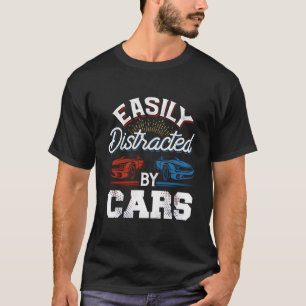 T-shirt Facilement Distrait Par Voitures Courant Voitures