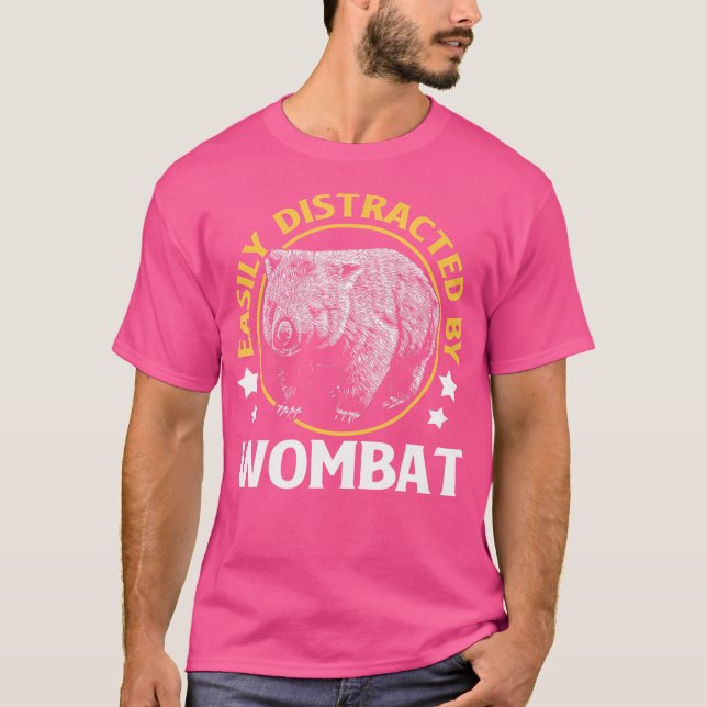 T-shirt Facilement Distrait Par Wombat (Devant)
