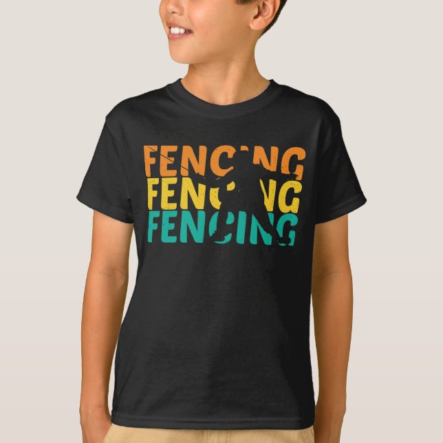 T-shirt Façonnage de la silhouette rétro de clôture vintag (Devant)