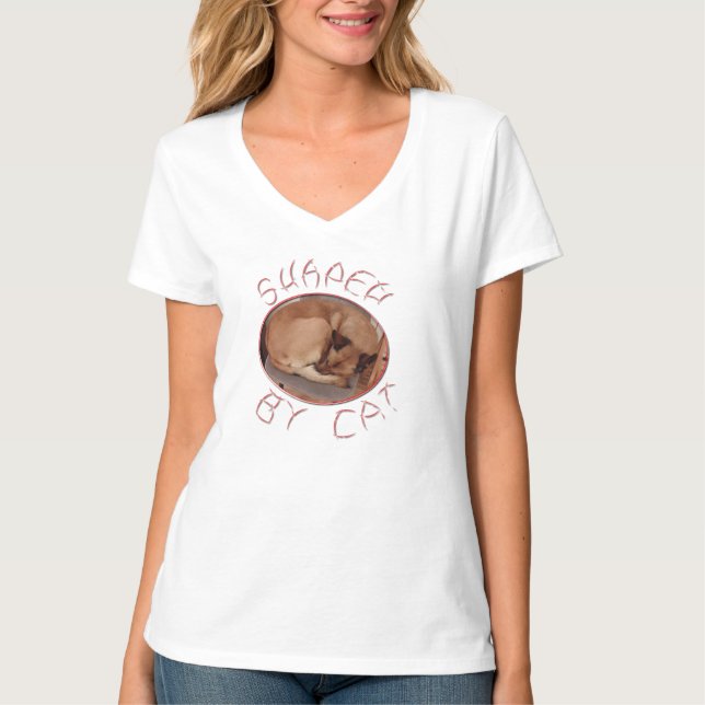 T-shirt Façonné par chat (Devant)