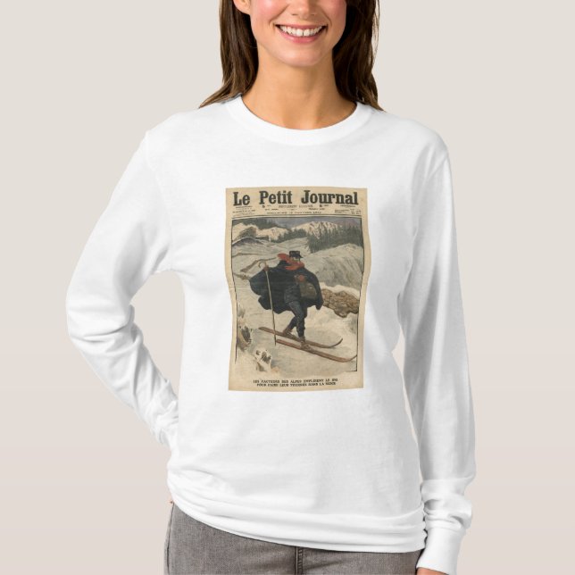 T-shirt Facteurs alpins à l'aide du ski (Devant)