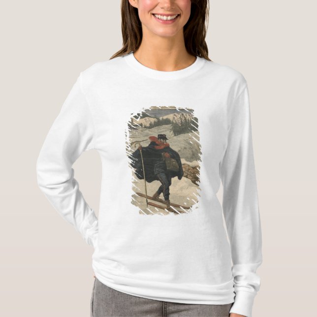 T-shirt Facteurs alpins à l'aide du ski (Devant)