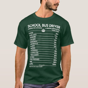 T-shirt Facteurs quotidiens du conducteur de bus scolaire