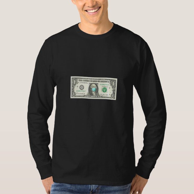 T-shirt Facture Dollar Avec Masque (Devant)