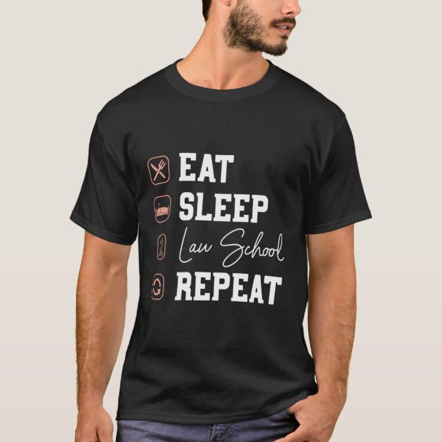 T-shirt Faculté de droit Manger Sleep Répéter Avenir Avoca (Devant)