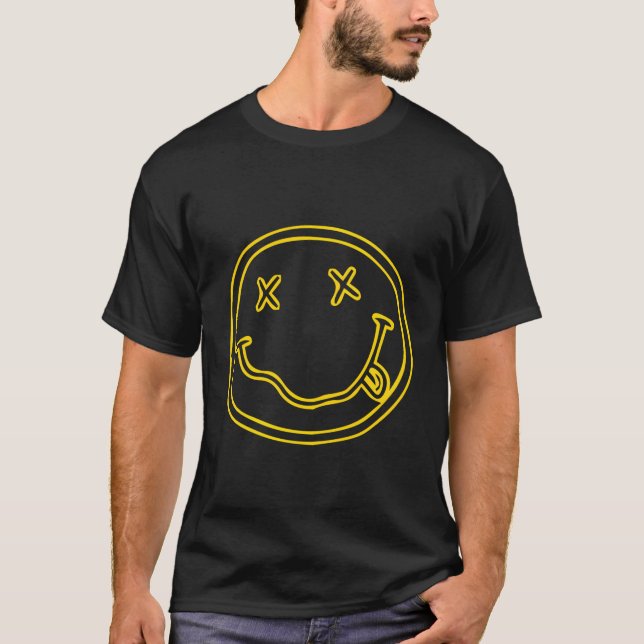 T-shirt Faded Happy Smily Face Goofy (Devant)