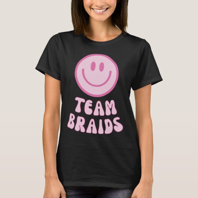 T-shirt Fades or Braids Gender Reveal Retro Team Braids (Devant)