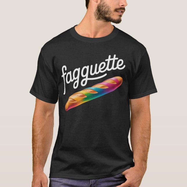 T-shirt Fagquette Rainbow Bread Humorous LGBTQ Pride Baker (Devant)