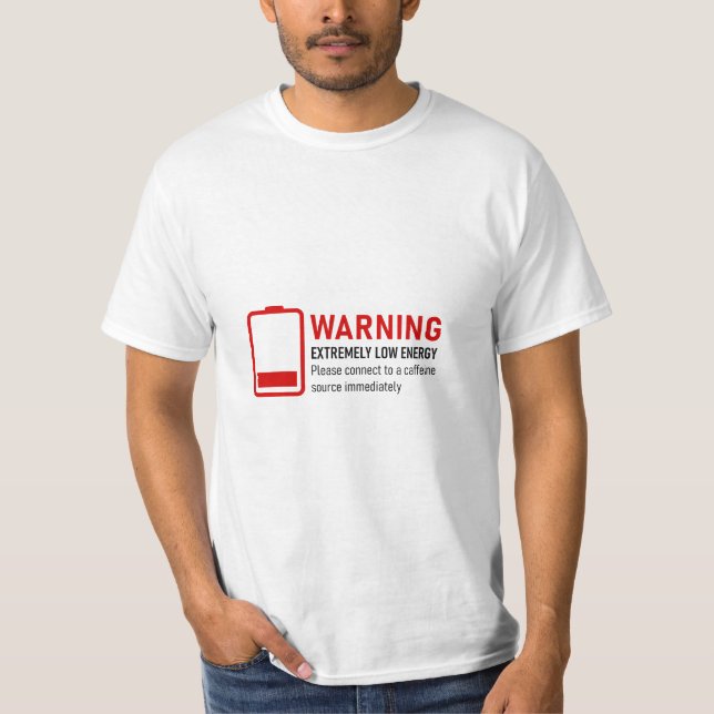 T-shirt faible consommation de caféine (Devant)