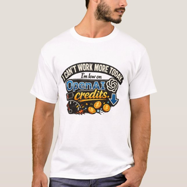 T-shirt Faible en crédits OpenAI (Devant)