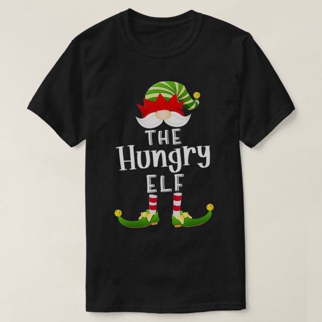 T-shirt Faim Elf Group Noël Funny Pajama Party (Design devant)