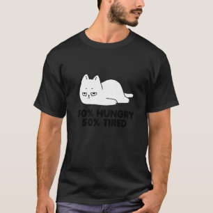 T-shirt Faim Et Fatigue Mignon Chat Paresseux Et Détendu