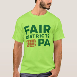 T-shirt Fair Districts PA citron vert