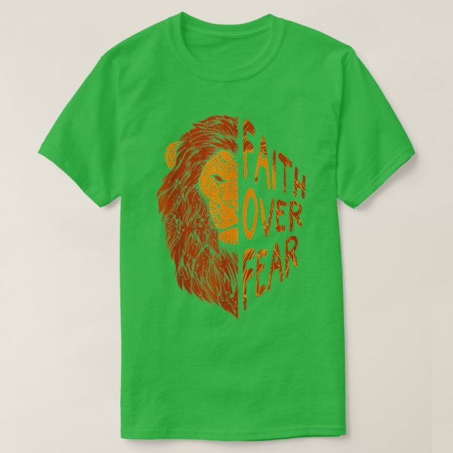 T-shirt Fair Over Fear Christian Lion Judah Faith Christia (Design devant)