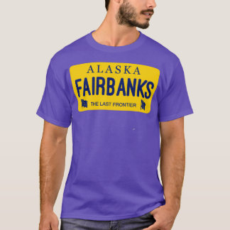 T-shirt Fairbanks Alaska License Plate Nom de la ville