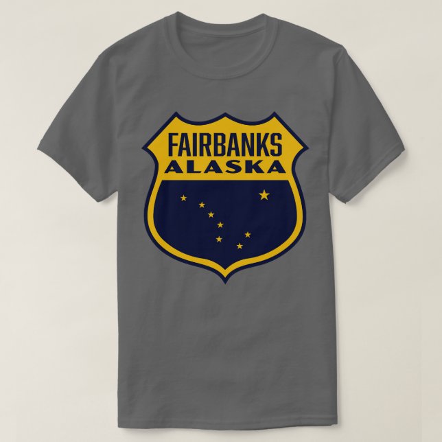 T-shirt Fairbanks Alaska Retro Shield jaune (Design devant)