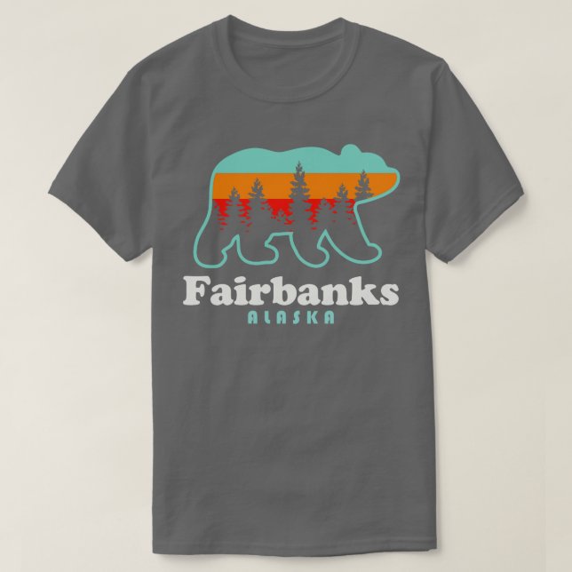 T-shirt Fairbanks Alaska Vacation Voyage Ours Arbres (Design devant)