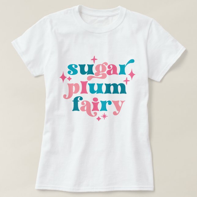 T-shirt Faircore Typographie Art Sugar Plum Fée (Design devant)