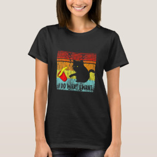 T-shirt Faire Ce Que Je Veux Vintage Chat Noir Rouge Coupe